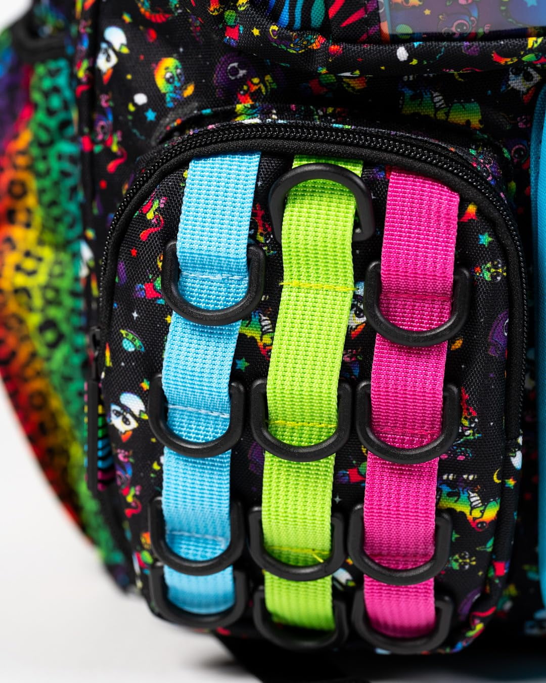 A for Adley Backpacks Featuring Adley Logos Great Backpack For School or Just Carrying Around Your Important Kid Things (Black Neon Rainbow)