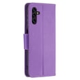 thumbnail image 3 of Feishell Phone Case for Samsung Galaxy A15, Lychee Texture Plain PU Leather Magnetic Clasp Folio Flip Kickstand Wallet Phone Case with Card Slots & Wrist Strap, Violet, 3 of 9