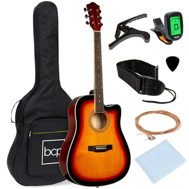 Best Choice Products 41in Full Size Beginner Acoustic Guitar Set w