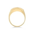 thumbnail image 3 of 10kt Yellow Gold Mens Round Diamond 3-stone Ring 1/10 Cttw, 3 of 4