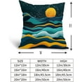 thumbnail image 5 of Green Boho Pillow Covers 18x18 Inch Set of 2 Mountain Nature Landscape Night Sky Throw Pillow Covers Linen Modern Outdoor Pillow Cases Square Cushion Covers For Sofa Couch Bed Indoor Home Decor, 5 of 6