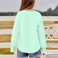 thumbnail image 6 of Curuila Kids Girls Tops Long Sleeve Casual Loose Fit Crew Neck Solid Hollow Out Blouse Tee Shirt Mint Green Size 6-8 Years, 6 of 8