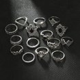 thumbnail image 3 of NAMZI Women Jewelry Bohemian Above Joint Knuckle Finger Ring Band Ring Set Vintage, Carving Flower, 3 of 5