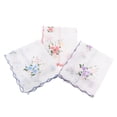 thumbnail image 2 of 3 Pieces Womens Square Hanky Flor Hankie Cotton, 2 of 8