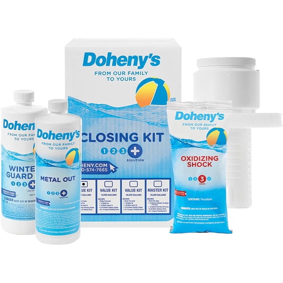 Doheny's Ultimate Pool Closing Kit, Winterizing Chemicals for Above Ground Pools, Inground Pools, Prevents Stains, Rust, Scale, Algae, Treats up to 7,500 Gallons