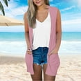 thumbnail image 2 of Uqiangy Sleeveless Cardigans For Women Sleeveless Cardigan Womens Long Vest Long Cardigans For Women Sleeveless Cardigans For Women Vest For Women Womens Vests Lightweight Summer Rose Gold M, 2 of 7