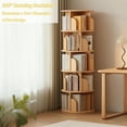 thumbnail image 4 of 360° Rotating 5 Tier Bookshelf Space Saving Wood Display Tower, 4 of 9