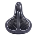 thumbnail image 1 of Asiento de sillín con almohadilla suave y extra cómodo para bicicleta de Gel Cruiser de cuero PU ancho y grande, 1 of 10
