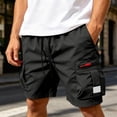 thumbnail image 2 of XIAONU Men's Cargo Athletic Shorts Drawstring Waist Zipper Pockets Daily Shorts, 2 of 6