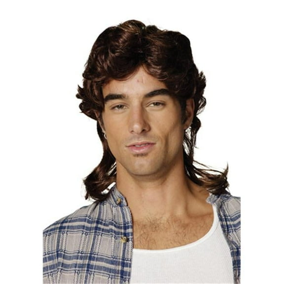 Brown Mullet Wig Adult Halloween Accessory