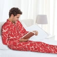 thumbnail image 6 of Naloa Beef2 Men’s Pajamas Set - Long Sleeve Button Down Sleep Shirt and Pajama Bottoms Sleepwear Set-XX-Large, 6 of 7