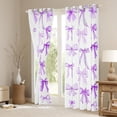 thumbnail image 3 of Feelyou Dreamy Purple Bow Curtains Pack of 2 (42x84 Each) for Girls, Cartoon Bowknot Curtains Blackout, Cute Princess Cartoon Bedroom Curtains, Black Out Curtains Decor, 3 of 6