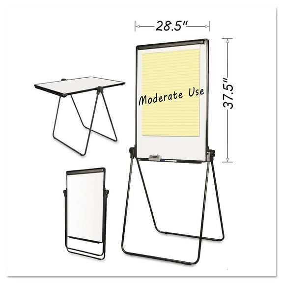 Bi-silque Visual® Folds-to-a-table Melamine Easel, 28 1/2 X 37 1/2, White, Steel/laminate