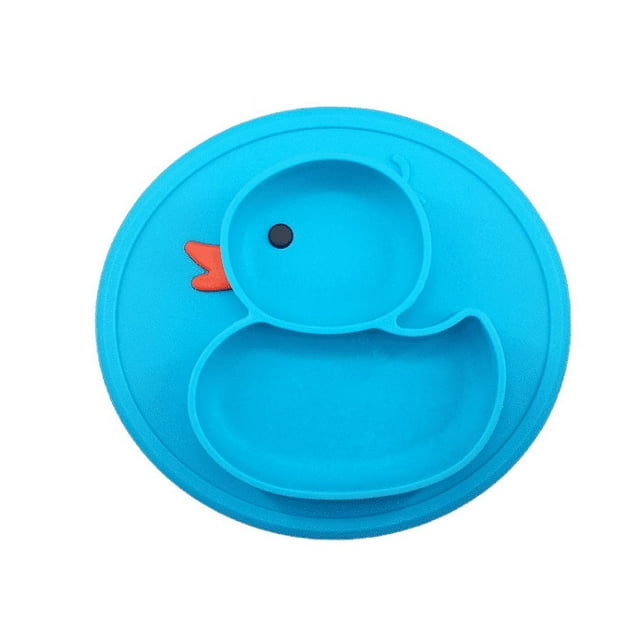 Silicone Divided Toddler Baby Plates - Portable Non Slip Suction Plates for Children Babies and Kids BPA Free Baby Dinner Plate