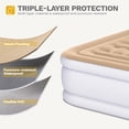thumbnail image 5 of Uforic FullXL Air Mattress with Headboard, 18" Inflatable Bed with Built-in Pillow, Includes Portable Electric Pump, Brown – Perfect Queen-Size Air Bed for Camping, Home Guests and Daily Use, 5 of 8