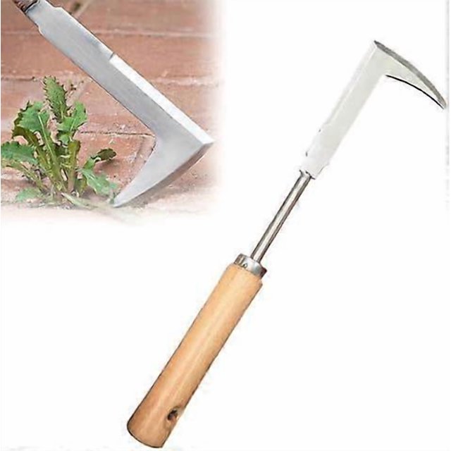 2024 Upgrade Crack Weeder Crevice Weeding Tool, 12.5Inch Weed Puller Tool L-Shape Gardening Crack Sickle, Manual Hand Weeder Paver Stainless Steel Cre