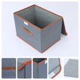 thumbnail image 2 of Unique Bargains Storage Cube Storage Bin with Handles Collapsible Storage Basket Gray, 2 of 7