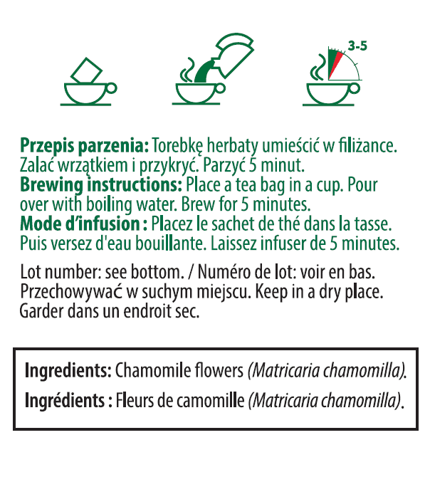 Biofix Chamomile Herbal Tea, Caffeine-Free, 20 Tea Bags, Chamomile tea, 20 bags