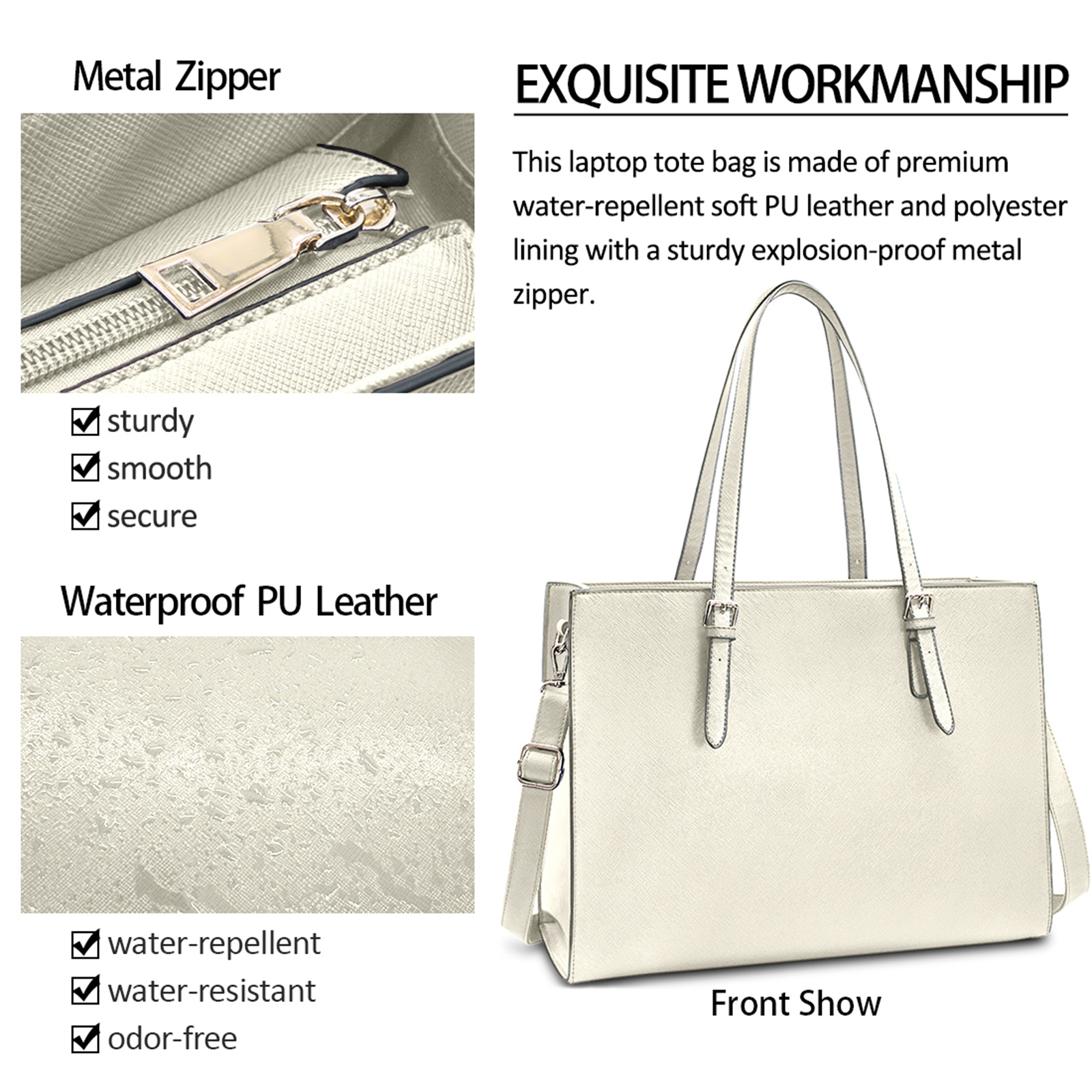 HangBag for Women 15.6 Inch Computer Tote Bag Waterproof Lightweight Leather Business Office Briefcase Large Capacity Handbag Shoulder Bag Professional Office Work Bag