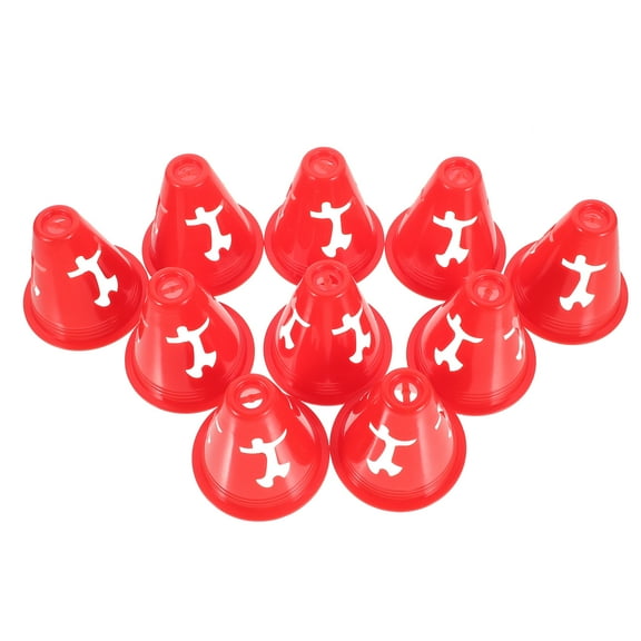 10 Pcs Disc Cones Raw Cones Sign Barrel Obstacle Child Fitness 8x7.5cm Red