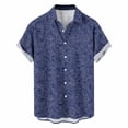thumbnail image 4 of Tisuna Casual Summer Shirts For Men Floral Print Short Sleeve Lapel Collar Tops Comfortable Leisure Men'S Button Down Hawaii Shirts Dark Blue Size Xl, 4 of 5
