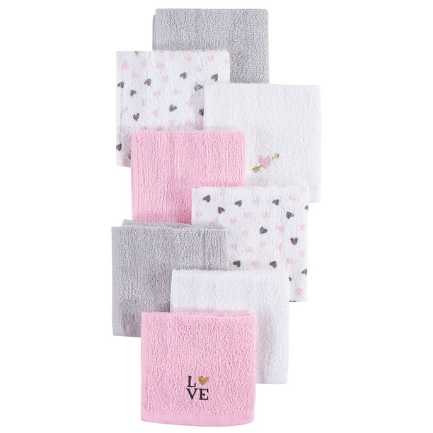 Hudson Baby Boy and Girl Woven Terry Washcloths, 8Pack, Love Walmart