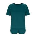 thumbnail image 7 of CheerKidz Womens Loose Fits Solid Color Short Sleeve Round Neck T-Shirt and Shorts Set Casual Comfortable Two Piece Outfit for Home Wear and Summer Vacation, 7 of 7