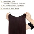 thumbnail image 5 of MY-LADY Invisible Wire Hair Extensions Adjustable Size Synthetic Hair Hairpieces for Women Long Straight Heat Resistant Fiber No Clip 20inch Natural Black&wine red, 5 of 8