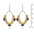 thumbnail image 4 of AeraVida Oval Chandelier Beads and Amethyst Brass Dangle Earrings, 4 of 4