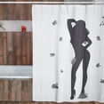 thumbnail image 4 of Cortina de Baño Impermeable Juana Gallo con Diseño de Silueta Mujer Sexy Sensual Blanca para regadera, 4 of 7