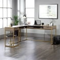 thumbnail image 2 of Pemberly Row Bureau en Forme de L en Frêne Diamant et Or, 2 of 10