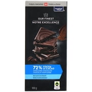 Chocolat noir suisse à 72 % de cacao de Notre Excellence