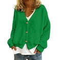 thumbnail image 4 of Womens V Neck Button Down Cardigan Cozy Soft Plush Oversized Longline Open Front Sweater, 4 of 5