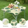 thumbnail image 4 of Green Tie Dye Fan Pattern Square Fitted Tablecloth with Elastic Edge,Square Table Cover,Washable Elastic Table Cover for Home Kitchen Party Decor 34"x34", 4 of 6