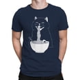 thumbnail image 2 of Ramen Cat: Whisker Noodle Delight Men's T-shirt Navy, 2 of 3