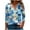 Sky Blue, variant on cocolona Womens 3/4 Sleeve Tops 2025 Fall V Neck Lightweight Shirts Business Casual Work Blouse Fashion Floral Print T-shirts