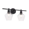 thumbnail image 4 of Gene 2 light Black and Clear glass Wall sconce, 4 of 15