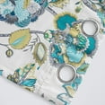 thumbnail image 4 of DriftAway Layla Classic America Style Floral Leaves Room Darkening Window Curtain Grommet 2 Panels 52 Inch by 84 Inch Teal Gray, 4 of 6