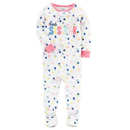 Carters Infant Girls Best Sister Cotton Sleeper Footie Pajamas Sleep & Play