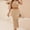 Khaki, variant on Tbopshirt Women's 2 Piece Outfits Women's Solid Rhombic Stripe Two Piece Set Small Tank Tops Split Long Dress Set Wide Leg Pants