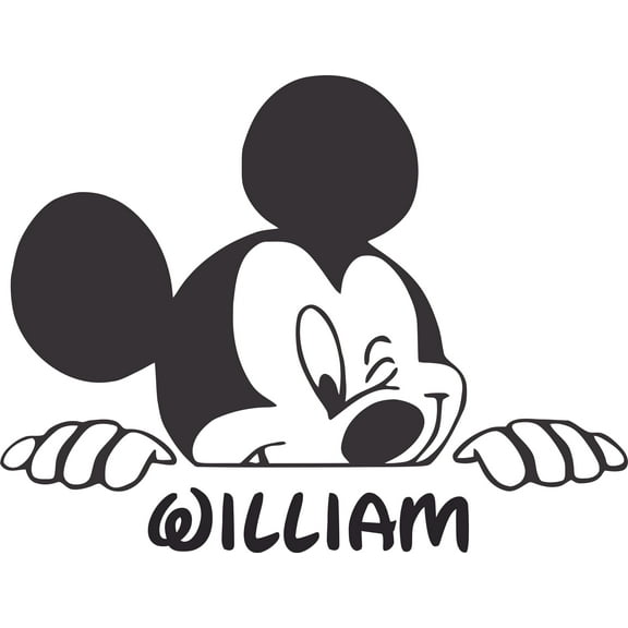 Cute Wink Disney Cartoon Customized Wall Decal - Custom Vinyl Wall Art - Personalized Name - Baby Girls Boys Kids Bedroom Wall Decal Room Decor Wall Stickers Decoration Size (8x10 inch)