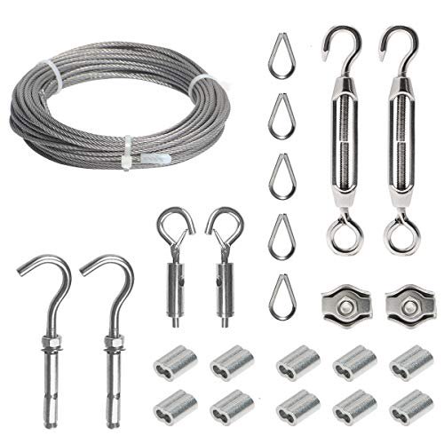 Byshun Globe String Light Suspension Kit 140ft Outdoor Light Strand Hanging Hanging Wall Decorations Guide Wire Drying Clothesline Holiday Decorative String Light Hanging Kit For Patio Backyard Party Walmart Com Walmart Com