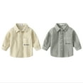 thumbnail image 5 of Usaibhir Toddler Boys Corduroy Button Down Jacket Casual Long Sleeve Shirts Ribbed Lightweight Shacket Jacket With Flap Pocket for 1-2Y Gray, 5 of 5