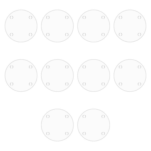 10 Round Glass Coasters Set - Glass, Barware, Elegant, Durable - Clear