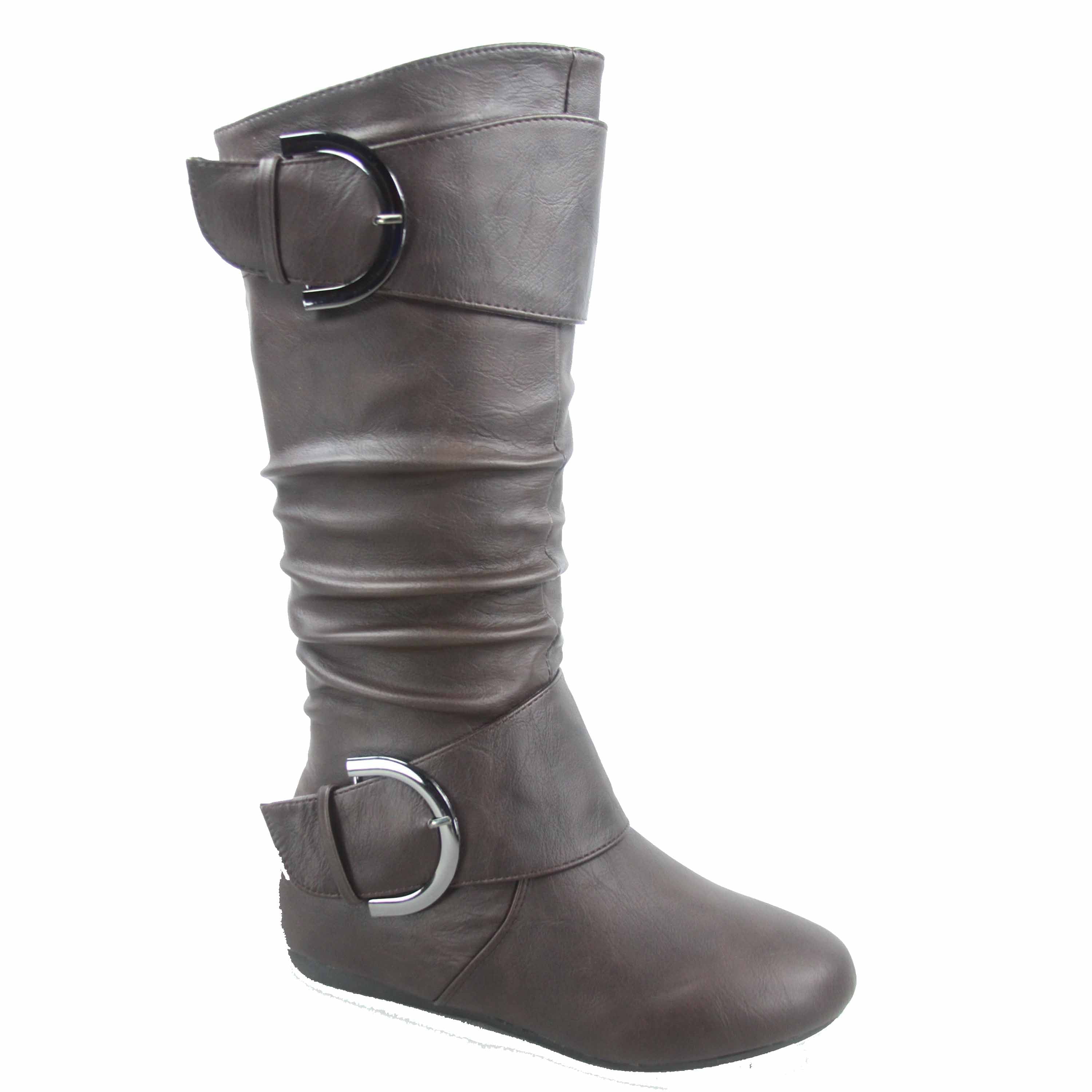 calf boots flat heel