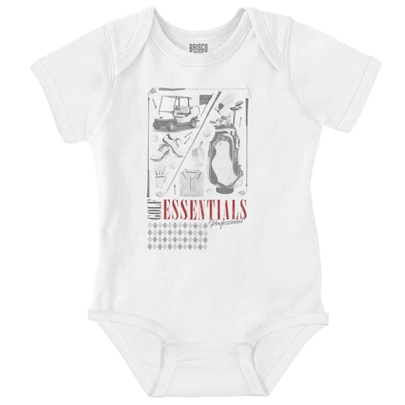 Professional Golf Essentials Poster Romper Boys or Girls Infant Baby Brisco Brands NB