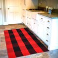 thumbnail image 4 of Maoww Hand-Woven Cotton Plaid Area Rug Anti Slip Doormat Floor Mat Layered Carpet for Laundry Kitchen, Red Black, 30x60cm, 4 of 6