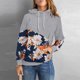 thumbnail image 4 of Sudadera con capucha de manga larga con estampado de flores Sudadera con capucha de moda para mujer con bolsillo para viajes en casa Deportes Gris L, 4 of 7