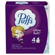 Puffs Ultra Soft Non-Lotion Facial Tissue, 4 Cubes, 56 Facial Tissues per Cube