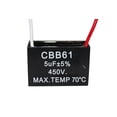 thumbnail image 3 of 2Pcs 5UF 450V AC CBB61 Ceiling Fan Capacitor 2 Wire 50/60Hz, 3 of 10